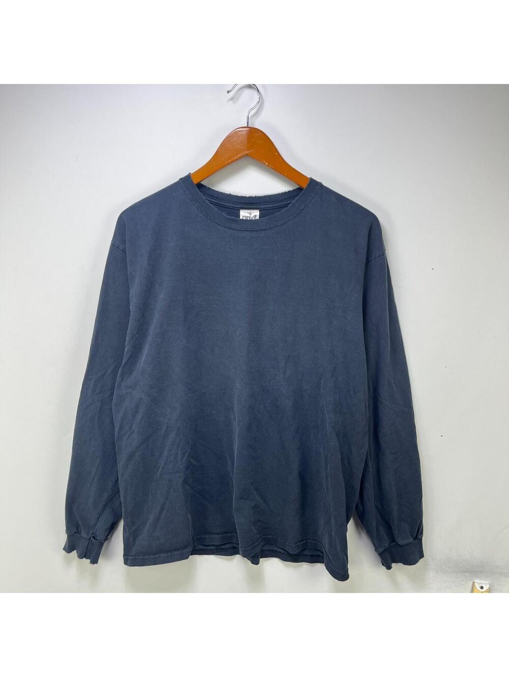 Vintage 90s Sun Faded Blank Long Sleeve Shirt Large